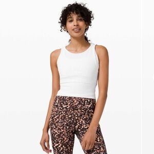 Lululemon Power Pivot White 8 Sleeveless Fitted Crop Tank